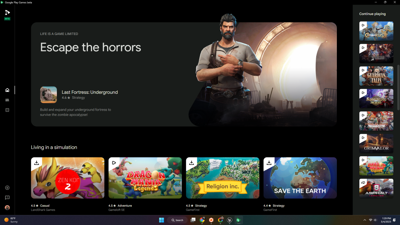 I finally installed Google Play Games Beta for PC, and it’s exactly ...