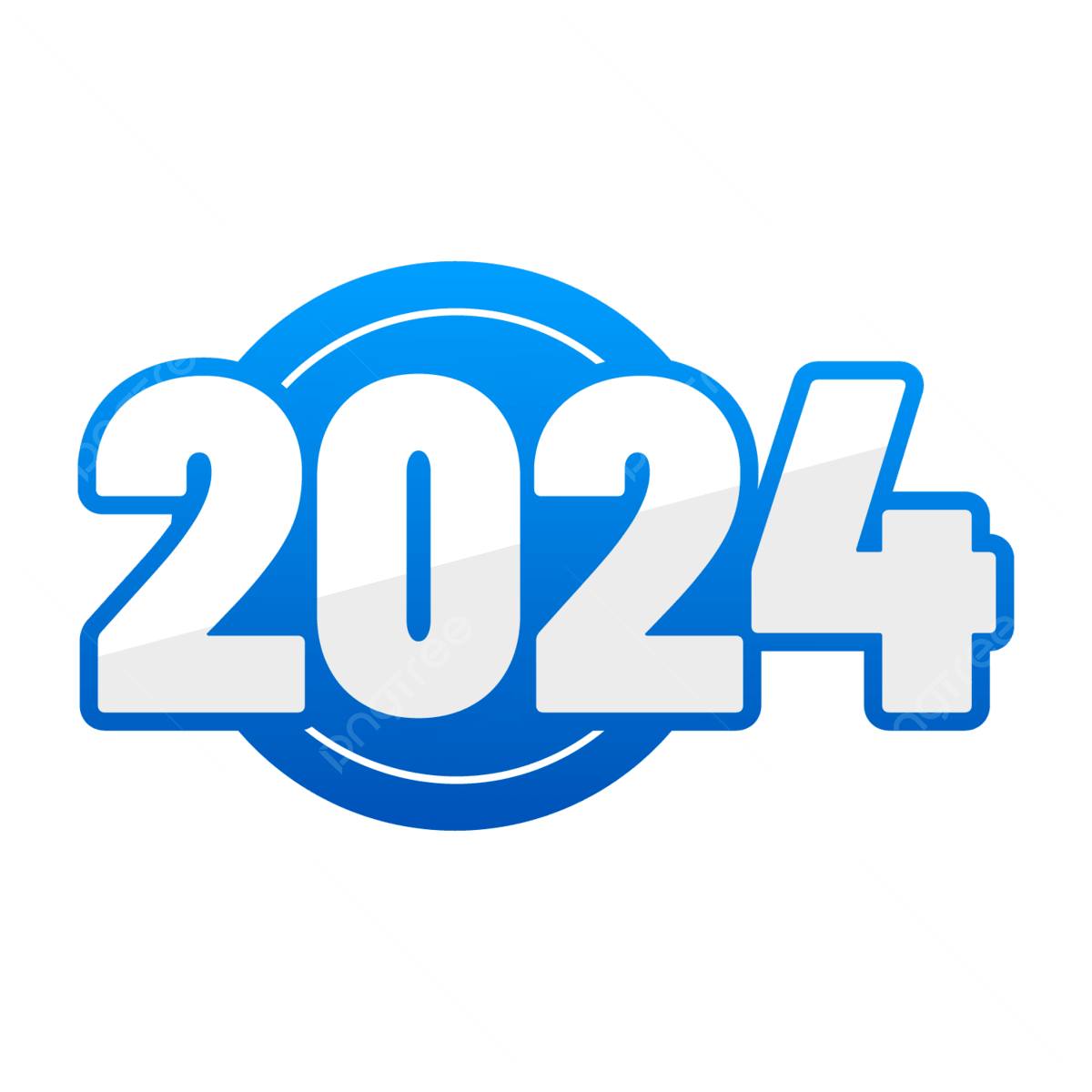 2024 Years Label In Blue Vector, 2024, Gradient, Year PNG and Vector ...
